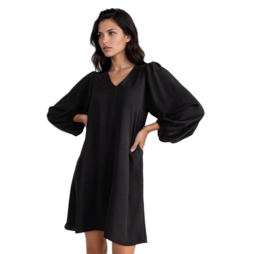 Yana K Women's Wichita Puff Sleeve Mini Dress Black Size XS. NEW!